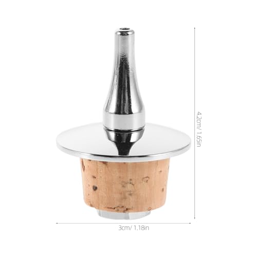 Hemobllo Silver Metal & Wood Pourer with Cork Stopper for Bottles