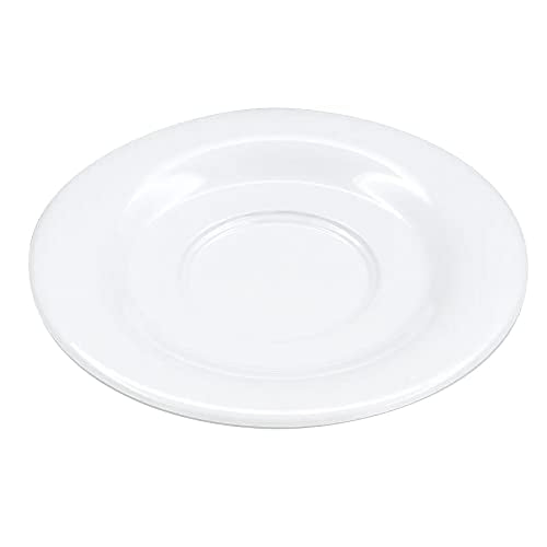 5.5-Inch White Melamine Coffee & Tea Saucer Set of 12 | Durable, Dishwasher Safe