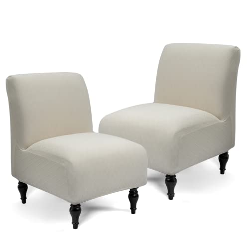 Stretch Spandex Armless Accent Chair Slipcover - Non-Slip Furniture Protector