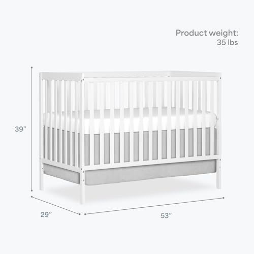 Convertible 5-in-1 Baby Crib Solid Wood White