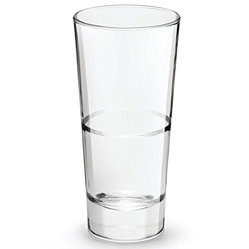 14 oz Durable Beverage Glass - Commercial Grade Stackable Tumbler (12 Pack)