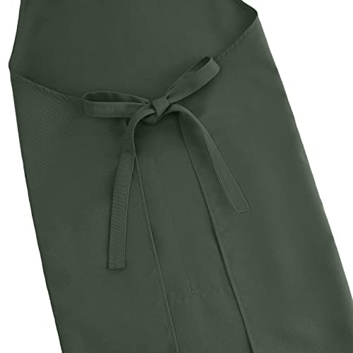 Waterproof Canvas Kitchen Apron with Pockets - Adjustable Bib for Cooking