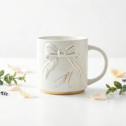 Collective Home 15oz Ceramic Coffee Mug with Gold Bow & Gift Box (M)