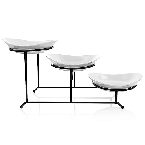 Elama Porcelain 3 Tier Oval Plate Serveware (ELM-001)