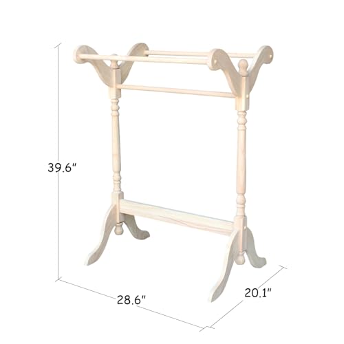 HomeStock Hardwood Quilt Rack with Butcher Block Surface, 39.6" Tall, Organizing & Display