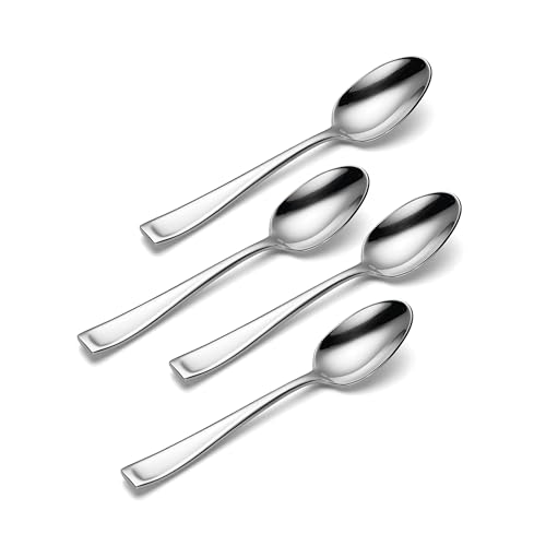 Oneida Silverware Set, Moda Fine Flatware 4-Piece Dinner Spoons Set, Service For 4, Rust Resistant 18/10 Stainless Steel, Dishwasher Safe, Mirror Finish, Home And Kitchen Utensils (Silver 4 Piece)