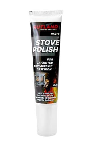 Black Stove Polish Paste for Cast Iron and Steel Wood Stoves - 2.3 oz