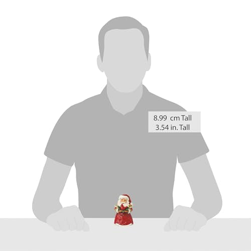 Jim Shore Heartwood Creek Santa with Cardinal Miniature Figurine - Hand-Painted Christmas Decor