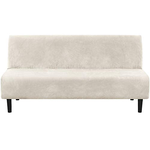 Stretch Futon Cover Slipcover for Armless Sofa - Ivory