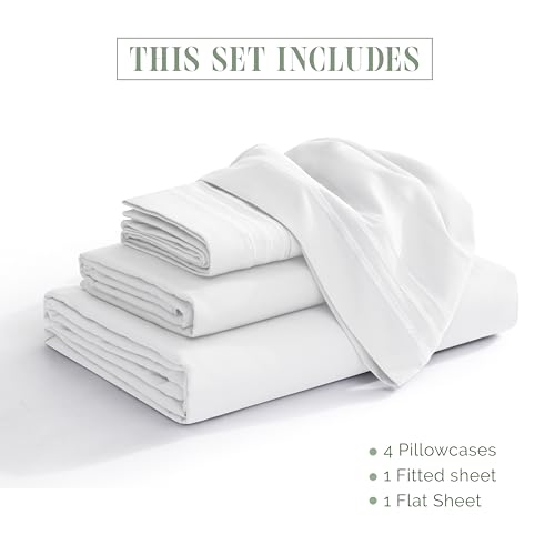 Elegant Comfort 4-Piece King Sheet Set - Deep Pocket Microfiber Bedding, White