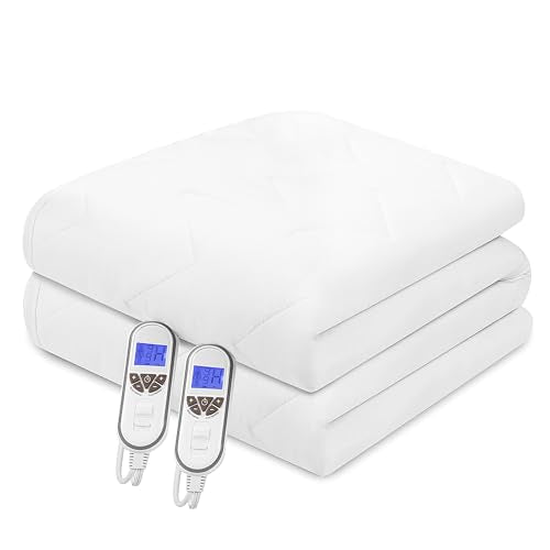 Queen Size Heated Mattress Pad with Multi-Zone Heating & Dual Controllers