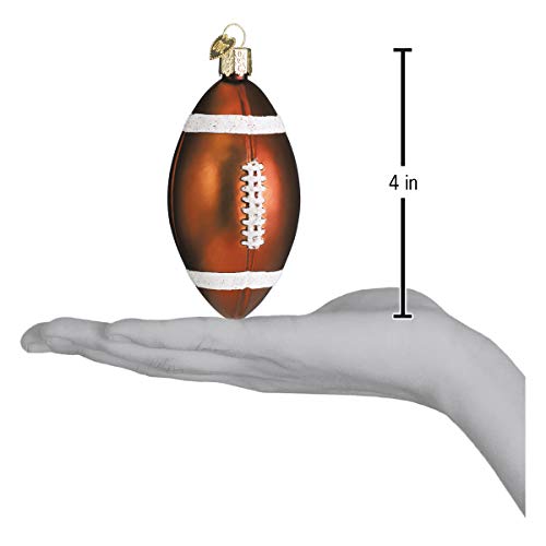 Handcrafted Mouth-Blown Glass Football Ornament for Christmas Tree