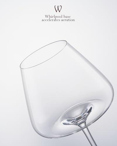Set of 4 Hand-Blown 23.5oz Crystal Wine Glasses for Red and White Wine