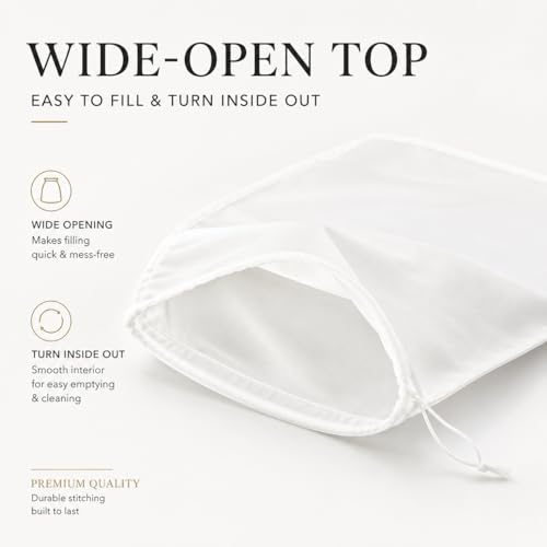 Reusable 200 Mesh Juicer Bags, 10 x 14 Inch Nylon Fine Mesh for Nut Milk