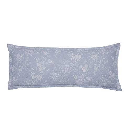 Blue Floral 4-Piece Quilted Daybed Bedding Set with Shams & Bolster Cover