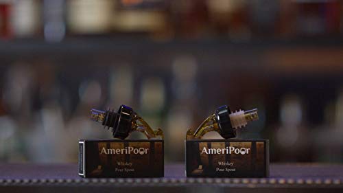 AmeriPour Whiskey Pourer with Flap - Amber Standard Cork, Made in USA