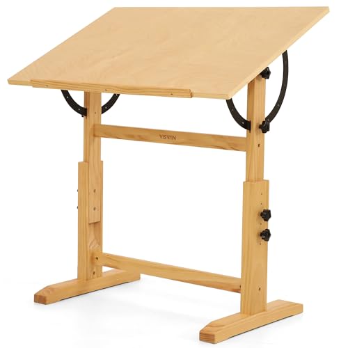 Adjustable Pine Wood Drafting Table 24" x 35" - Art & Drawing Desk