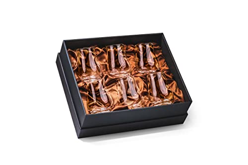 Whiskey Tasting Glasses Set of 6 – Stemless Tulip Snifters for Scotch Bourbon