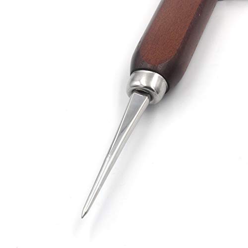 Gihunk Stainless Steel Ice Pick with Wood Handle - Heavy Duty Ice Breaking Tool for Bars & Kitchen - Short Version