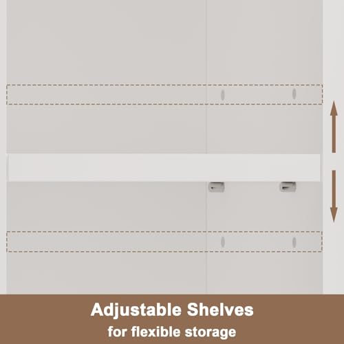 Tall Narrow Bathroom Storage Cabinet with Drawer and Adjustable Shelves