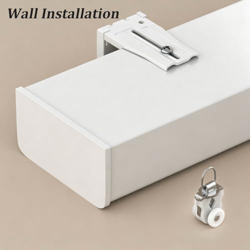 Heavy-Duty Dual Curtain Track with Pelmet Box, 7.9ft Wall-Mount Rail