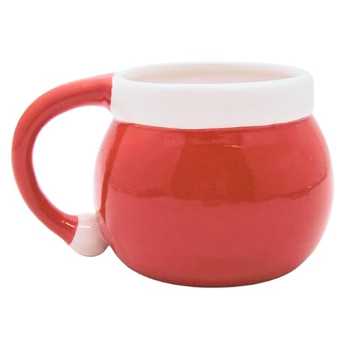 Santa Claus Face Mug - Festive Christmas Ceramic Drinkware, 3.75 Inches