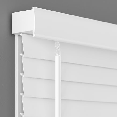 Cordless 2" Faux Wood Blinds, 34" W x 60" L, White