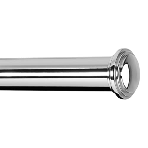 Adjustable 1-Inch Curtain Rod with Decorative End Caps, 48 to 86 Inch, Chrome