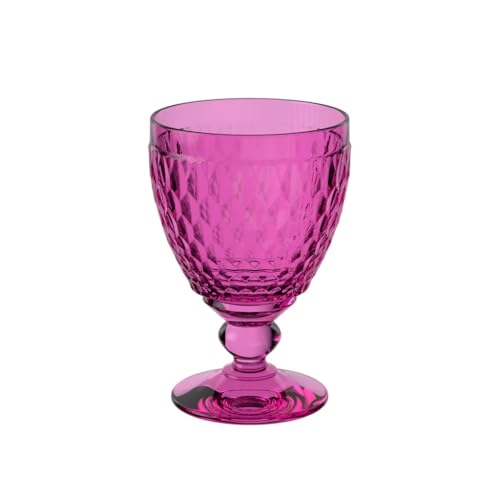 Boston Crystal Water Glass 250ml - Elegant Pink Textured Glassware