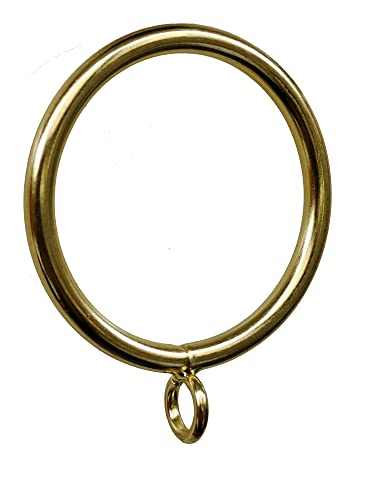 42-Piece Gold Metal Curtain Rings with Eyelets - 1.75-Inch Inner Diameter