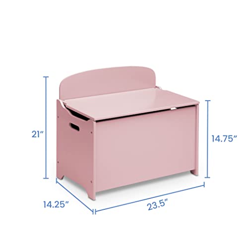 Deluxe Wooden Toy Chest with Slow-Closing Safety Lid, Dusty Rose