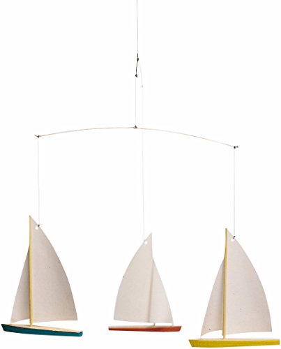 Dinghy Regatta Hanging Mobile - Handmade Beech Wood Sailing Decor