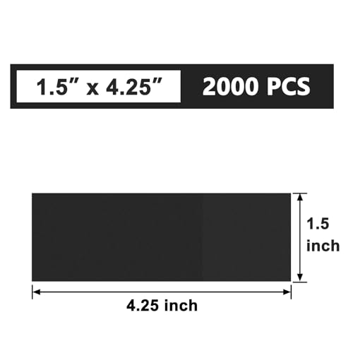 Self-Adhesive Paper Napkin Bands, 2000 Pack, Black Silverware Wraps