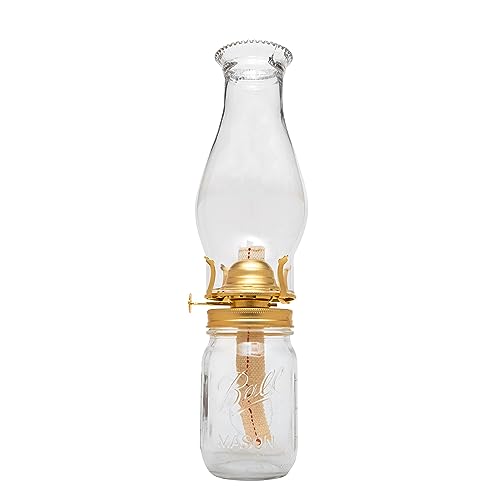 Brass Plated Mason Jar Oil Lamp Burner Replacement with Cotton Wick