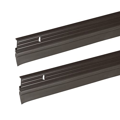 Aluminum and Vinyl Door Sweep Weatherstrip 1-5/8 in x 36 in, Brown (2-Pack)