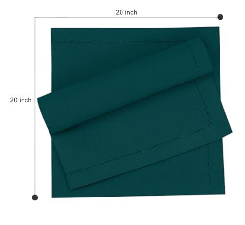 Ruvanti Teal Linen-C cotton Napkins Set of 12 20”x20” - Teal