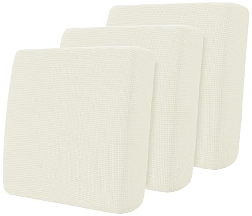 Stretch Couch Cushion Covers - 3-Piece Jacquard Sofa Seat Slipcover Set