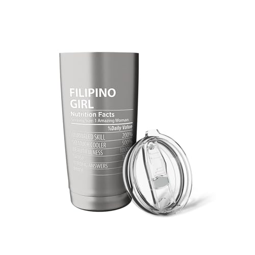 Filipino Girl 20oz Brushed Steel Insulated Tumbler - Philippines Pride Gift