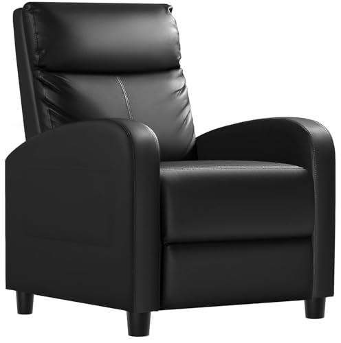Adjustable PU Leather Recliner Chair with Lumbar Support for Living Room