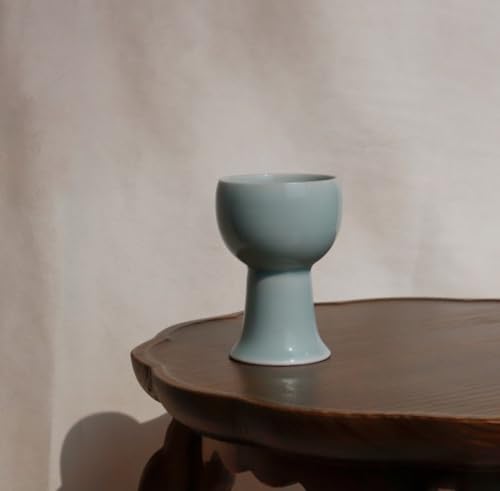 Korean Ceramic Shot Glass Set with Bell Sound - Sake & Soju Cups, Traditional Design, 2 Pack