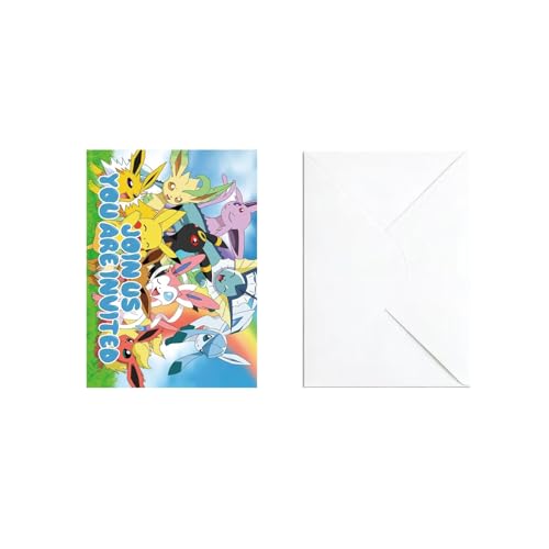 12-Piece Cartoon Birthday Invitation Set with Envelopes and Stickers