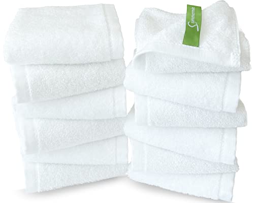 12-Pack Bamboo & Cotton Washcloths - Soft 13" x 13" Face & Body Towels