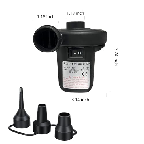 Electric Air Pump for Inflatables - Quick Inflator & Deflator with 3 Nozzles, 110V