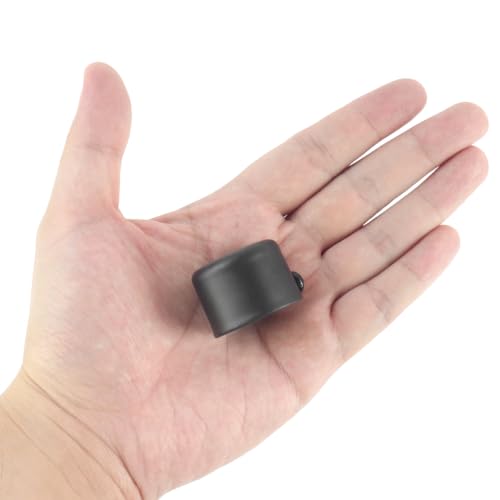 10 Pcs Round Curtain Rod Finials, 1.1 Inch Drapery Pole End Caps - Black