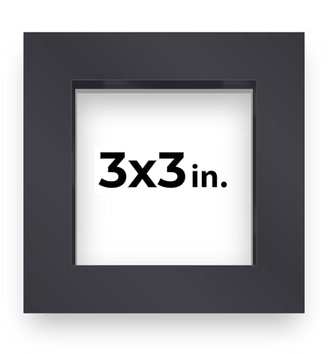 3x3 Inch Shadow Box Frame, Black Wood Display Case with UV Resistant Acrylic