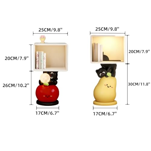 Narrow Bedside Table with Star Touch Lamp, Cream Style Nightstand