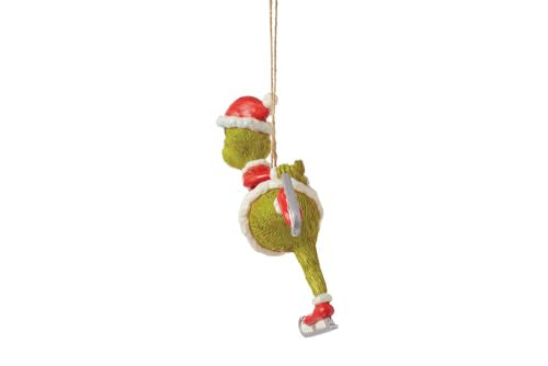 Enesco Jim Shore Grinch Ice Skating Ornament - Hand Painted Christmas Figurine