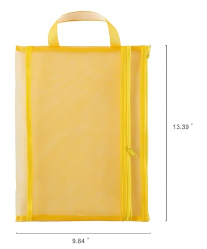 10-Pack Portable Mesh Zipper Pouches, Double-Layer A4 Toy Storage Bags