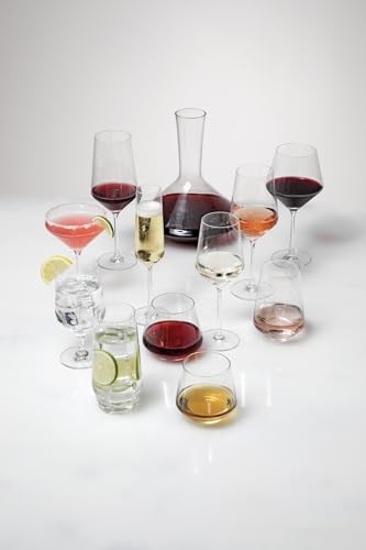 Pure Crystal Drinking Glasses, 15 oz All-Purpose Glassware Set of 4