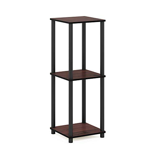 2-Tier Toolless Side Table Set, Compact Open Shelf End Tables, Cherry Oak